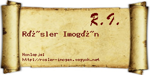 Rösler Imogén névjegykártya